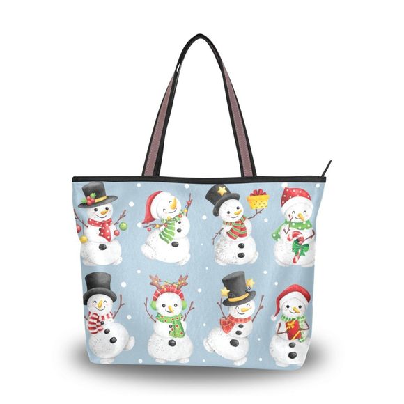 Christmas Tote Bag With Pockets, Christmas Snowman Tote Purse Xmas Tote Bag >:) - Picture 1 of 8